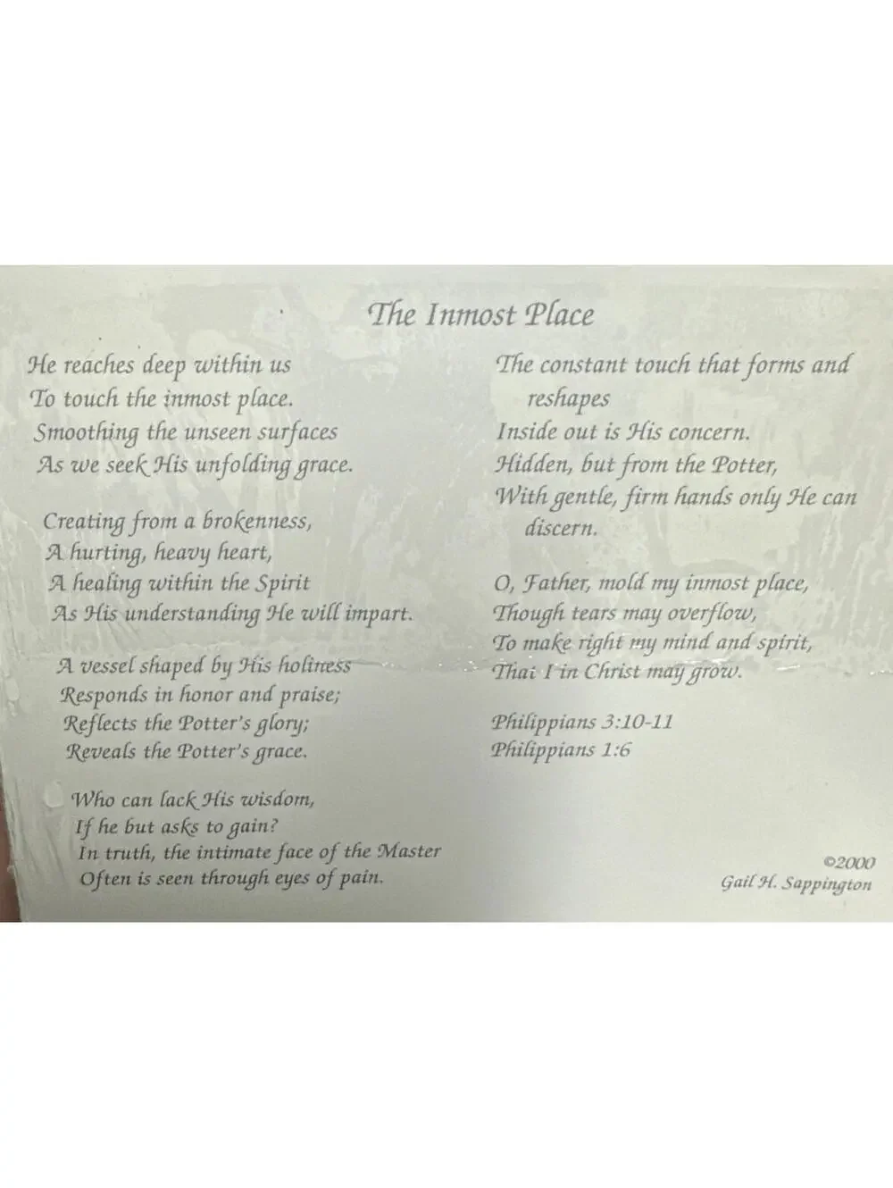 Assorted artist sketched cards by Gail Sappington with bible versus and poems